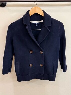 GAP Navy Double Breasted Button up 100% cotton Sweater Size XS